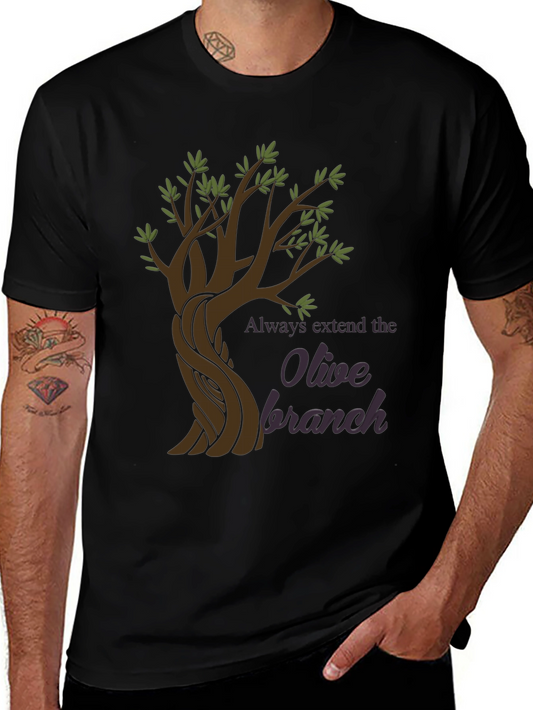 Olive Branch Graphic T-Shirt - Peaceful Symbolism