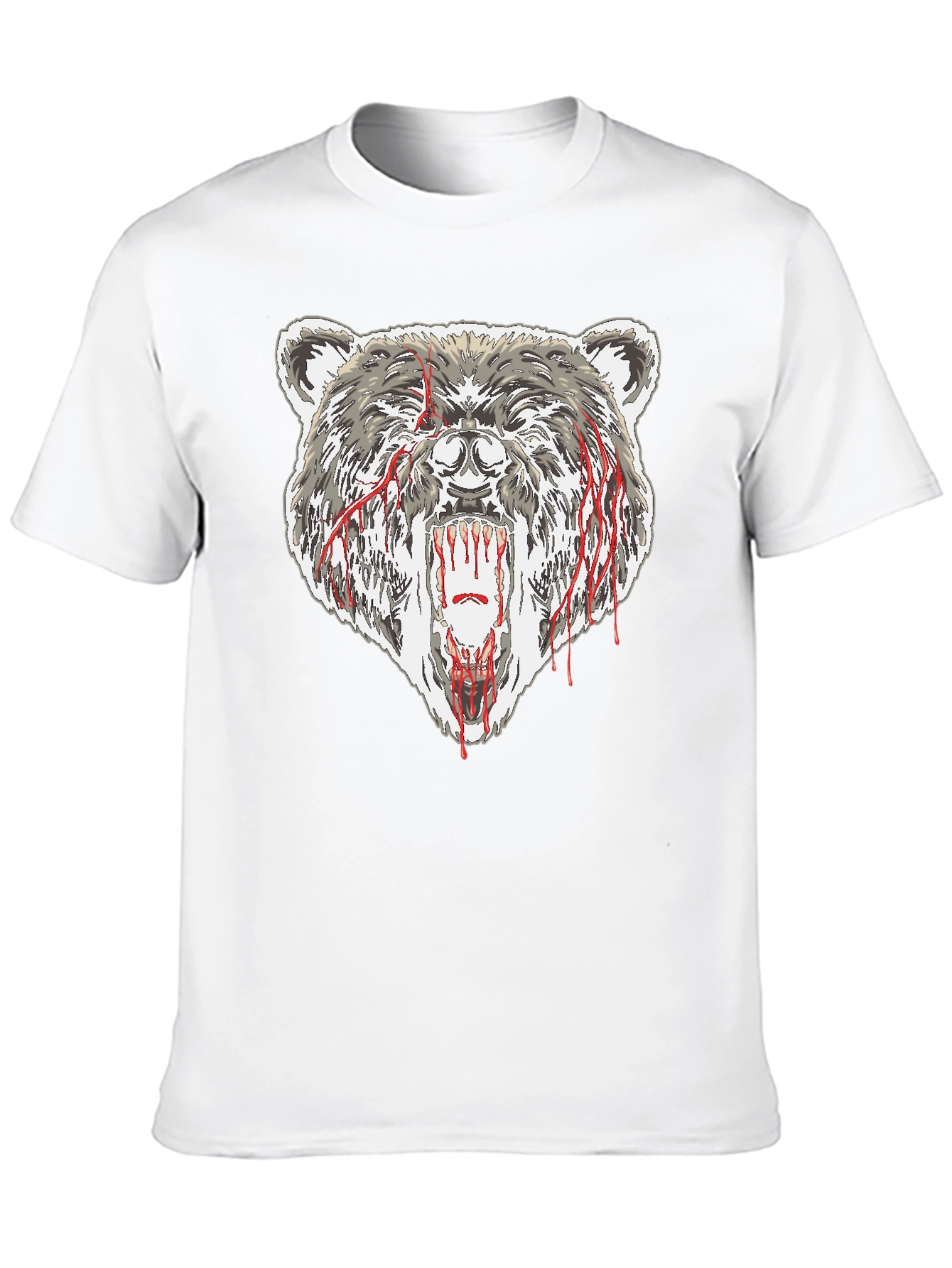 Bear Graphic Tee - Black Cotton T-Shirt
