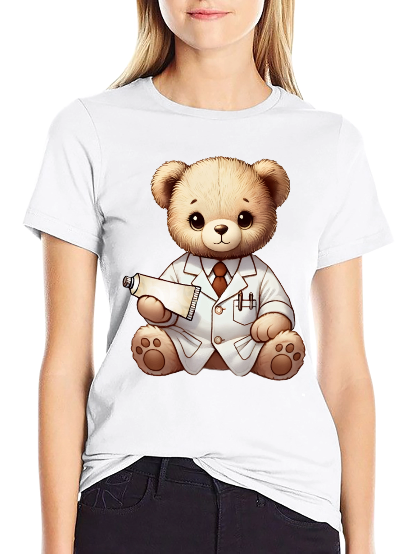 Teddy Bear Doctor Black T-Shirt