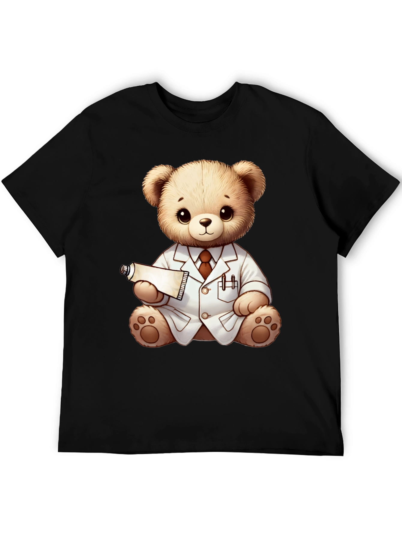 Teddy Bear Doctor Black T-Shirt