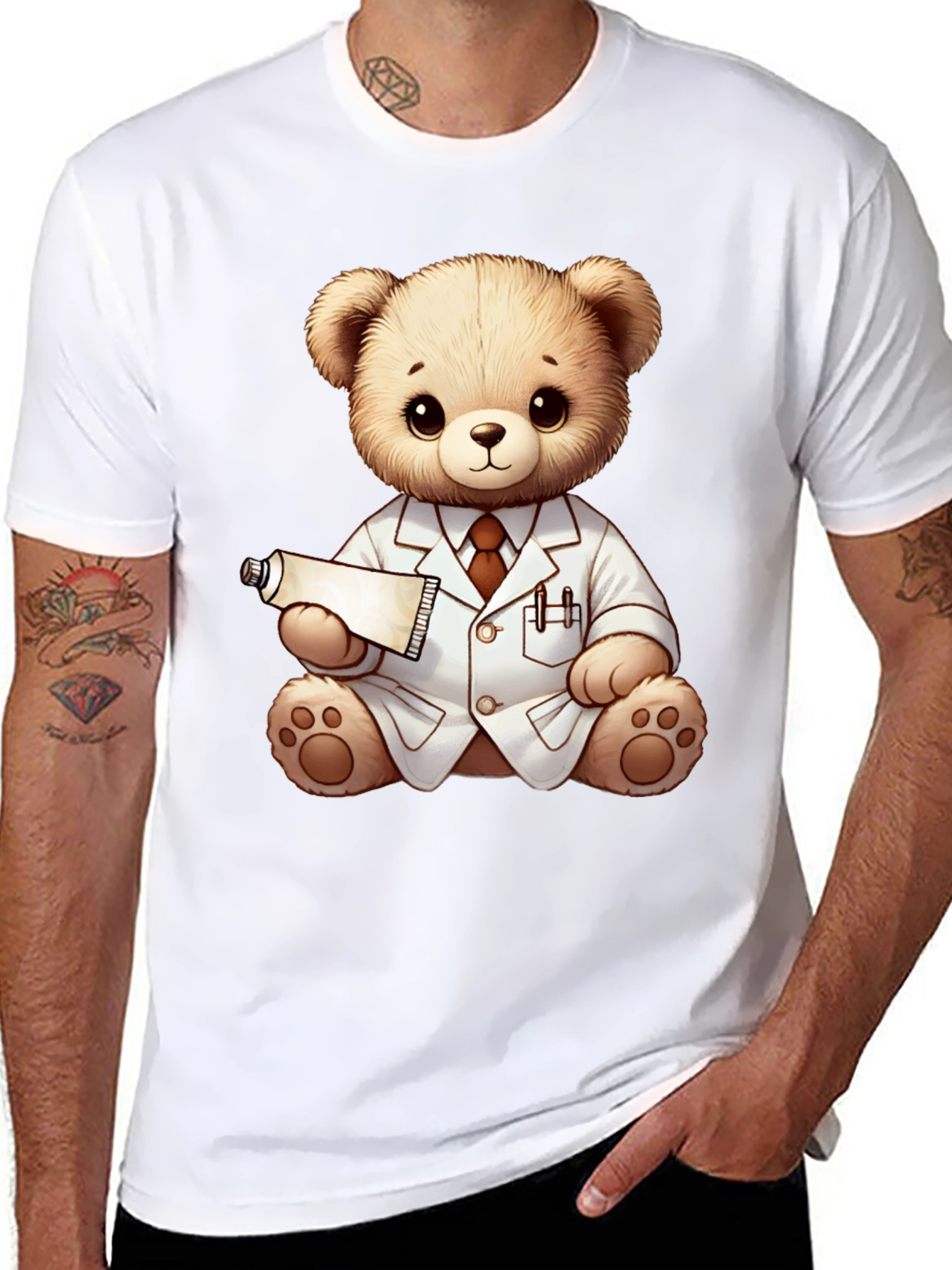 Teddy Bear Doctor Black T-Shirt
