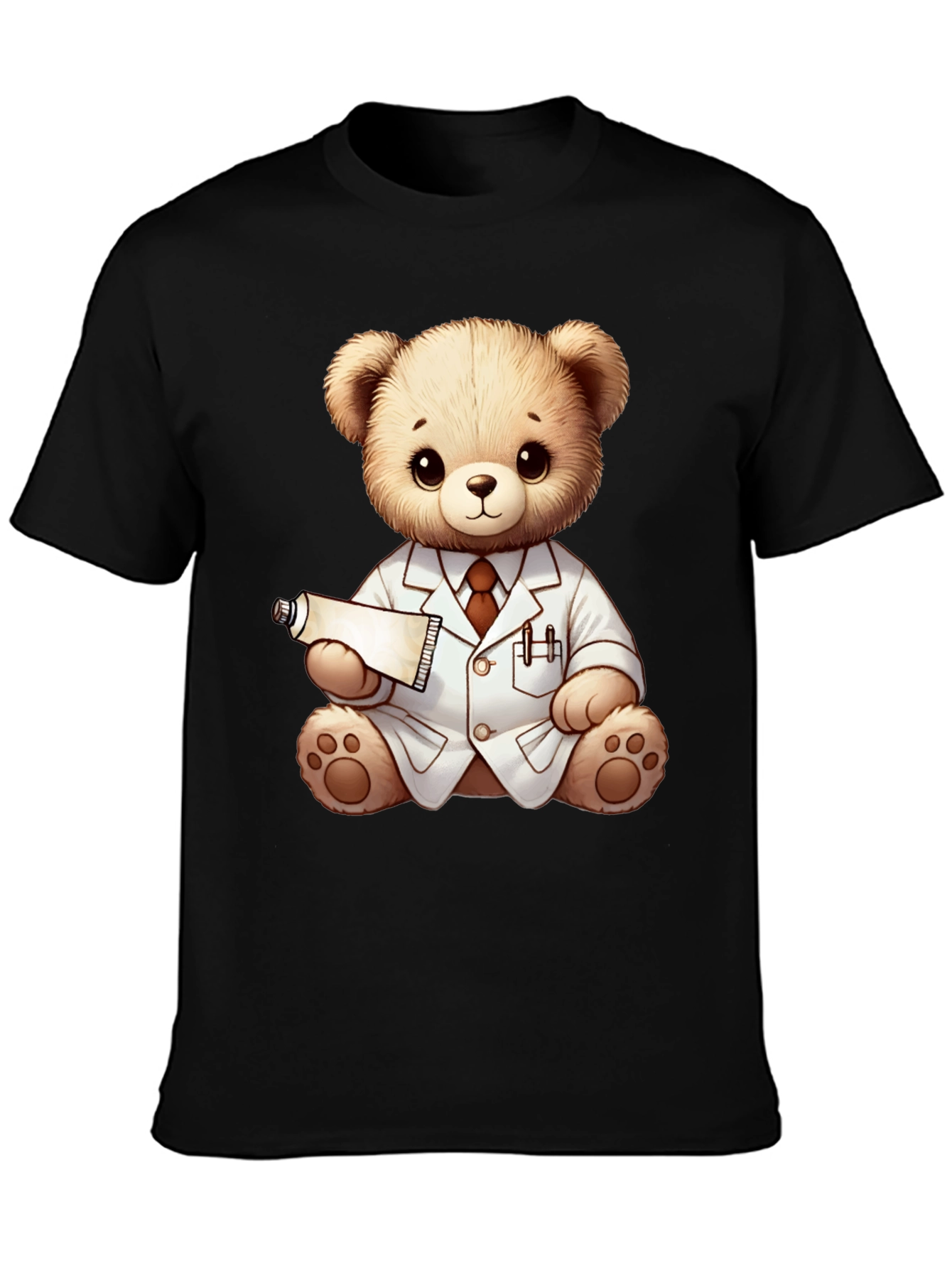 Teddy Bear Doctor Black T-Shirt