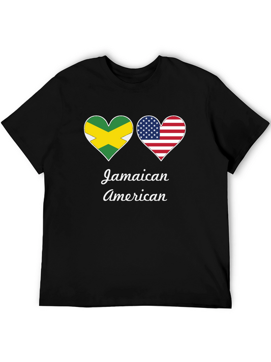 Jamaican American Flag Heart T-Shirt