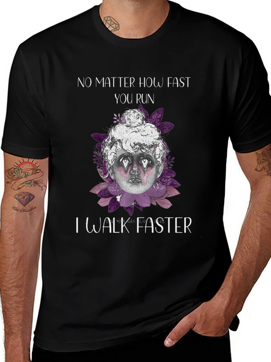 Creepy Doll Graphic Tee - No Matter How Fast You Run