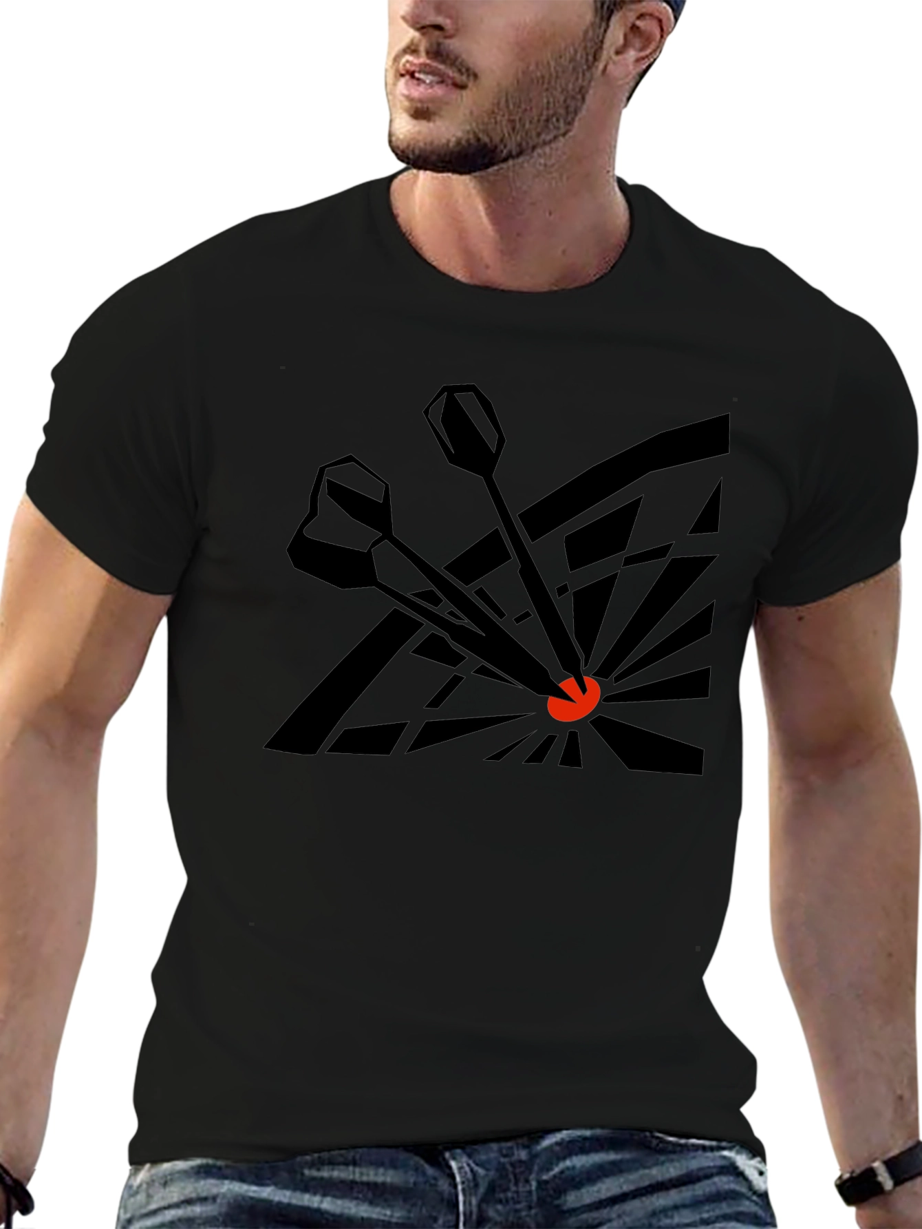 Darts Bullseye Graphic Tee - Black