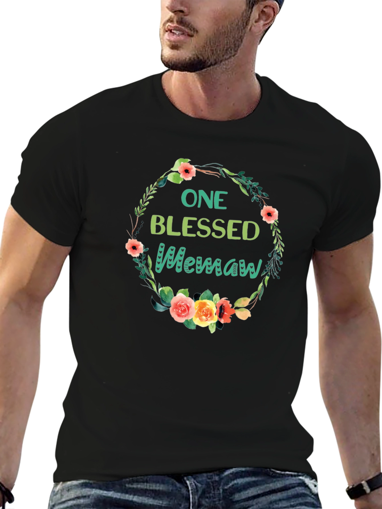 One Blessed Memaw T-Shirt Floral Design