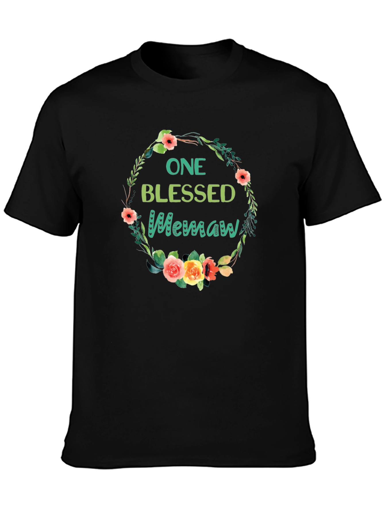 One Blessed Memaw T-Shirt Floral Design