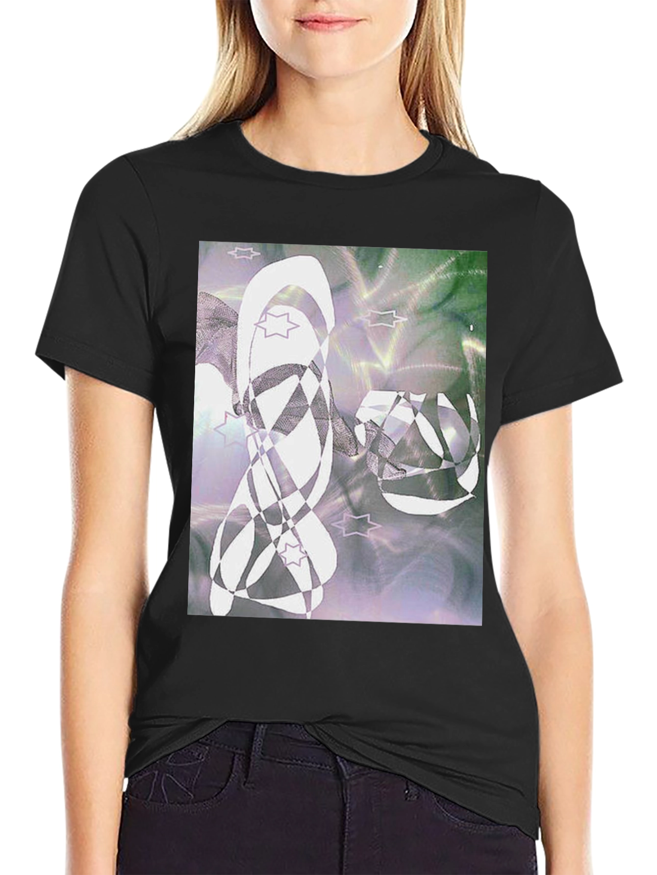 Abstract Graphic Tee - Mens Black T-Shirt