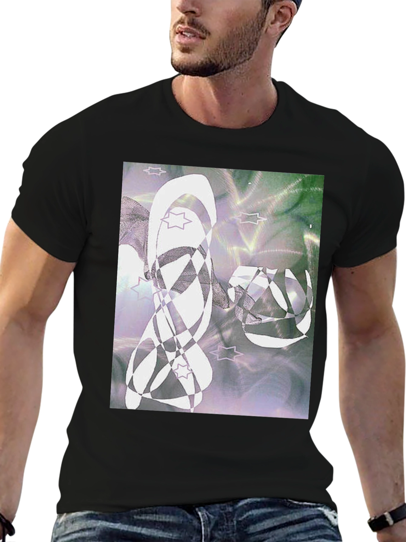 Abstract Graphic Tee - Mens Black T-Shirt