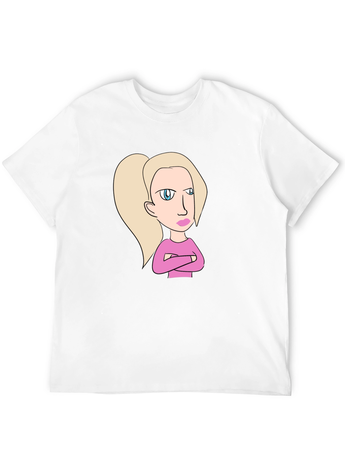 Sassy Cartoon Character Graphic Tee - Black