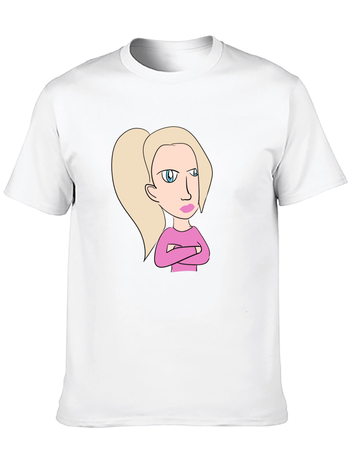 Sassy Cartoon Character Graphic Tee - Black