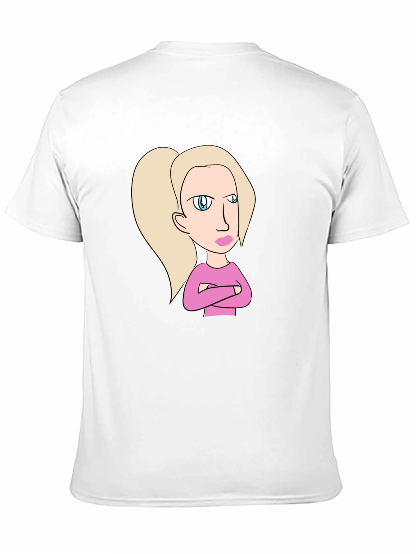 Sassy Cartoon Character Graphic Tee - Black