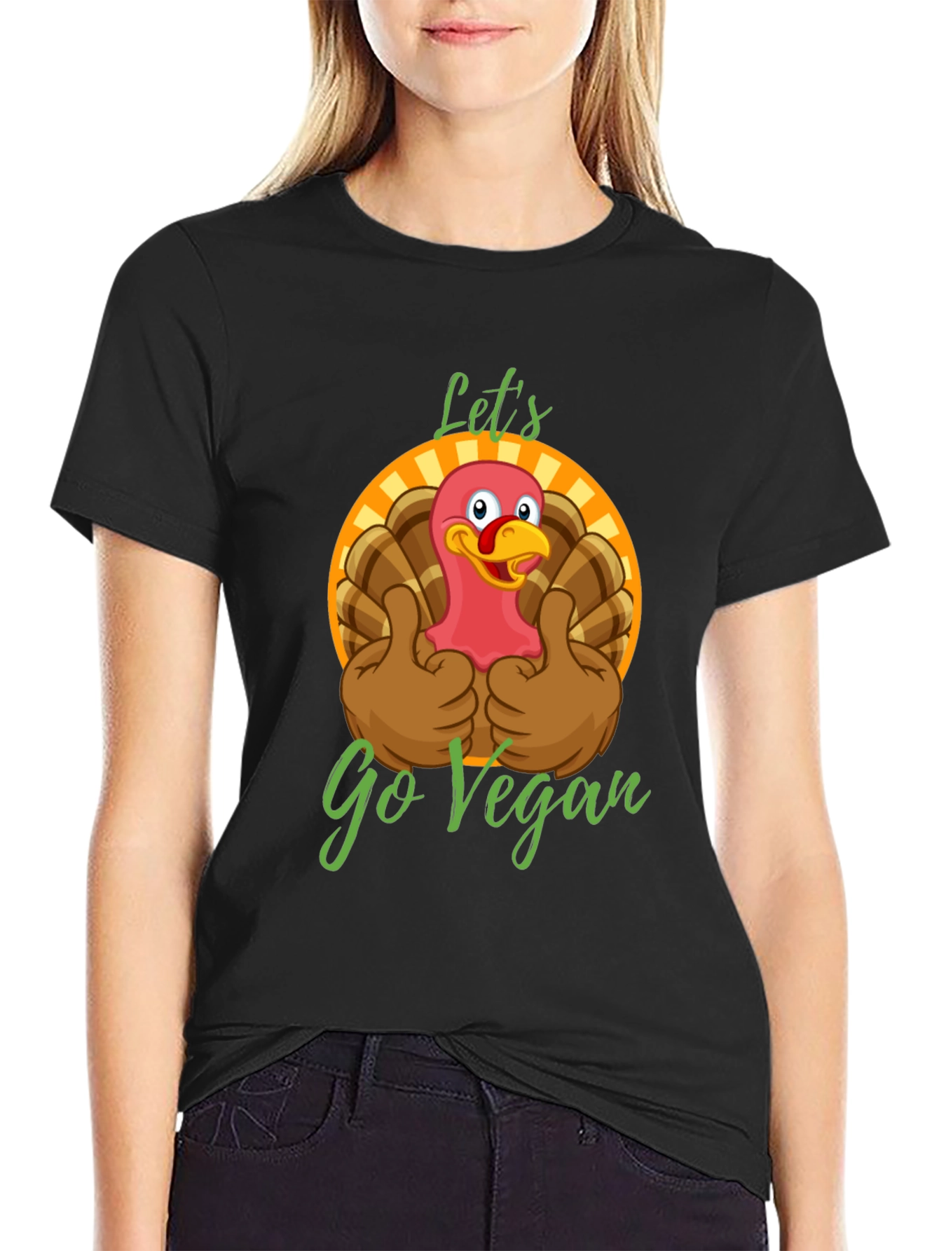 Funny Vegan Turkey T-Shirt - Lets Go Vegan!