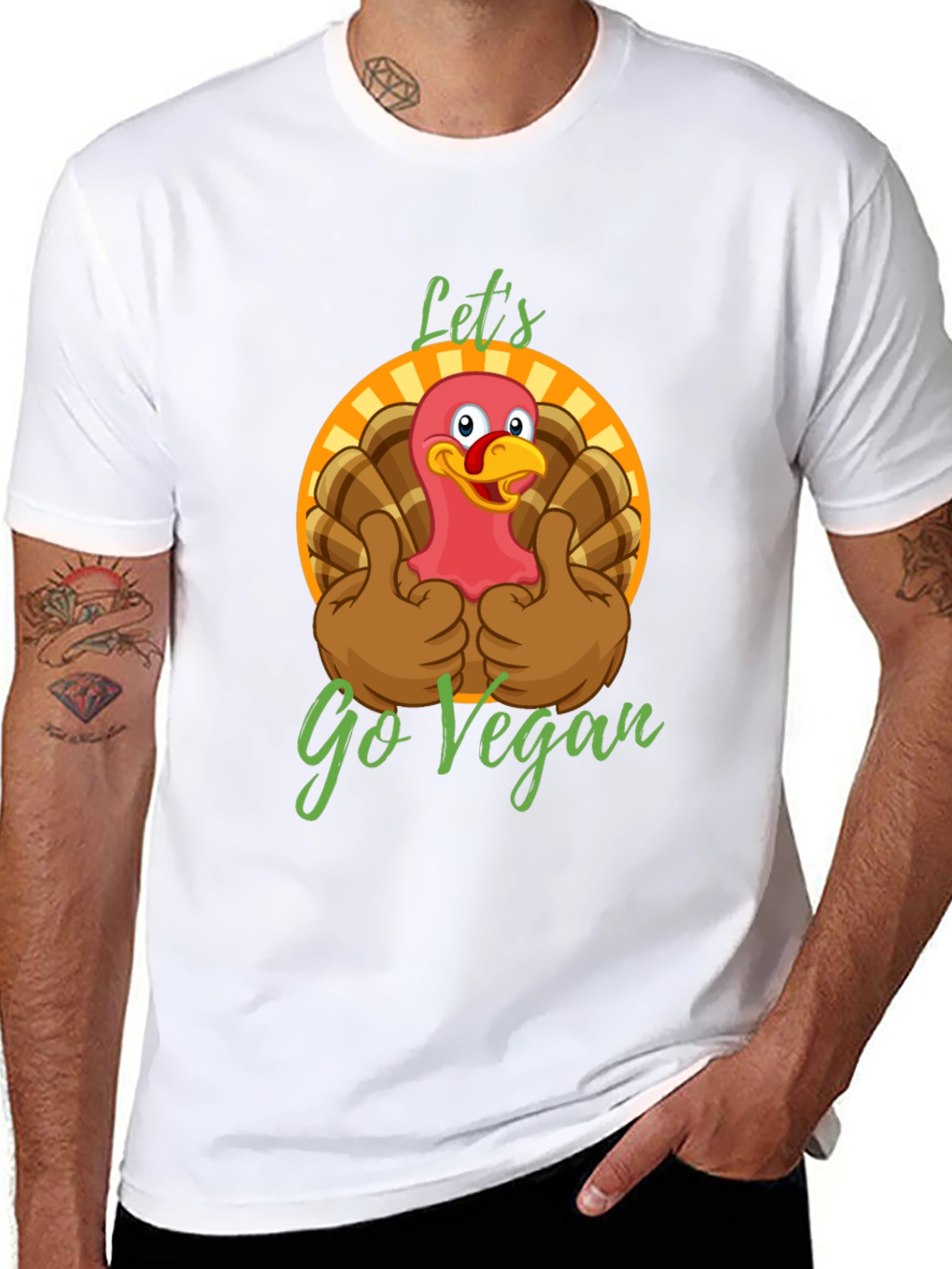 Funny Vegan Turkey T-Shirt - Lets Go Vegan!