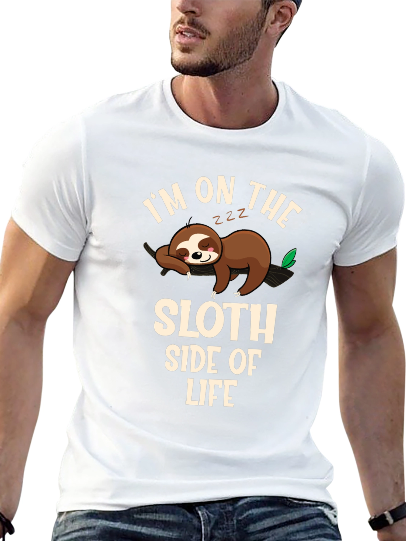 Sloth Side of Life Black T-Shirt
