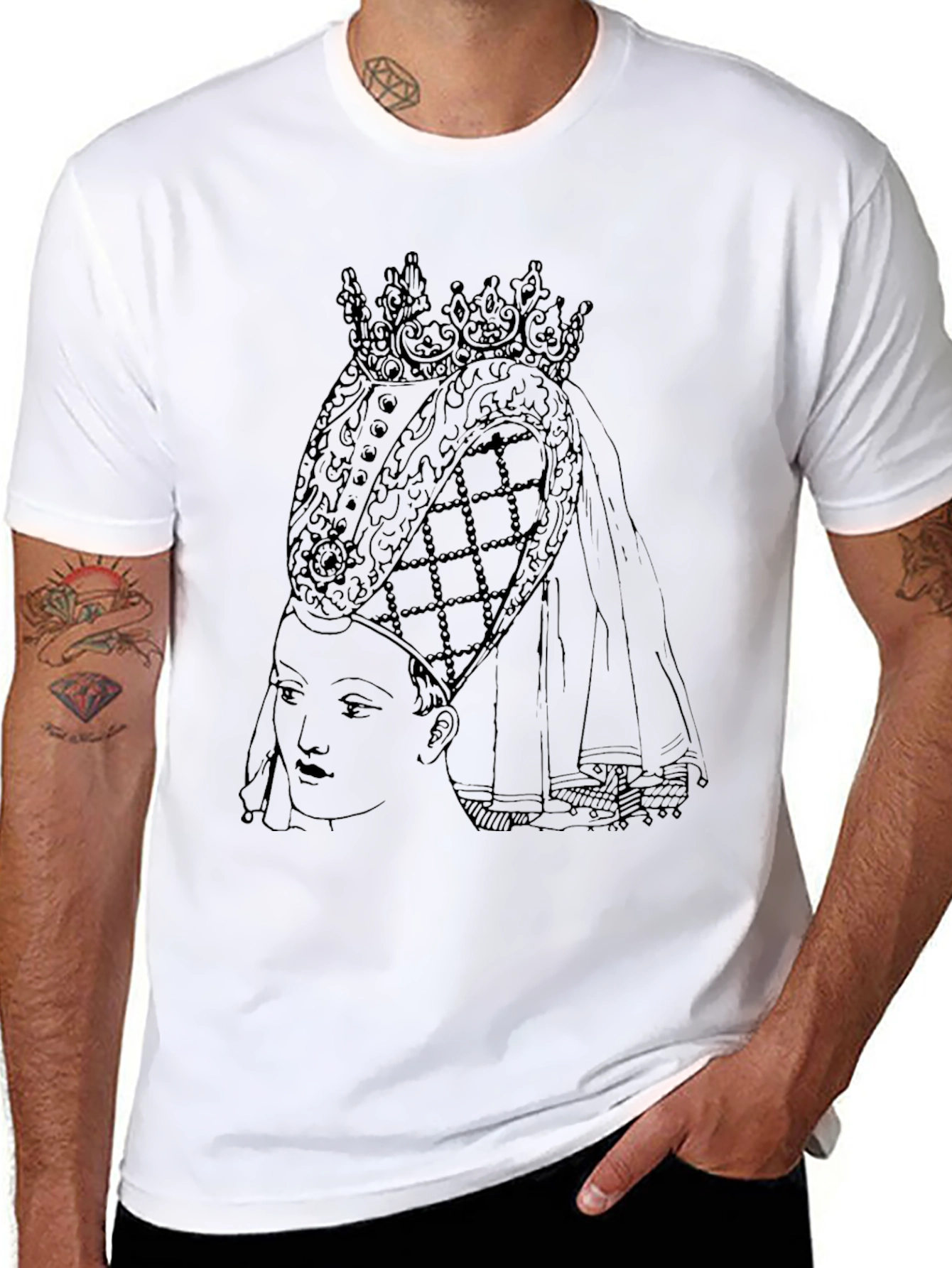 Queen Portrait Graphic T-Shirt - Black