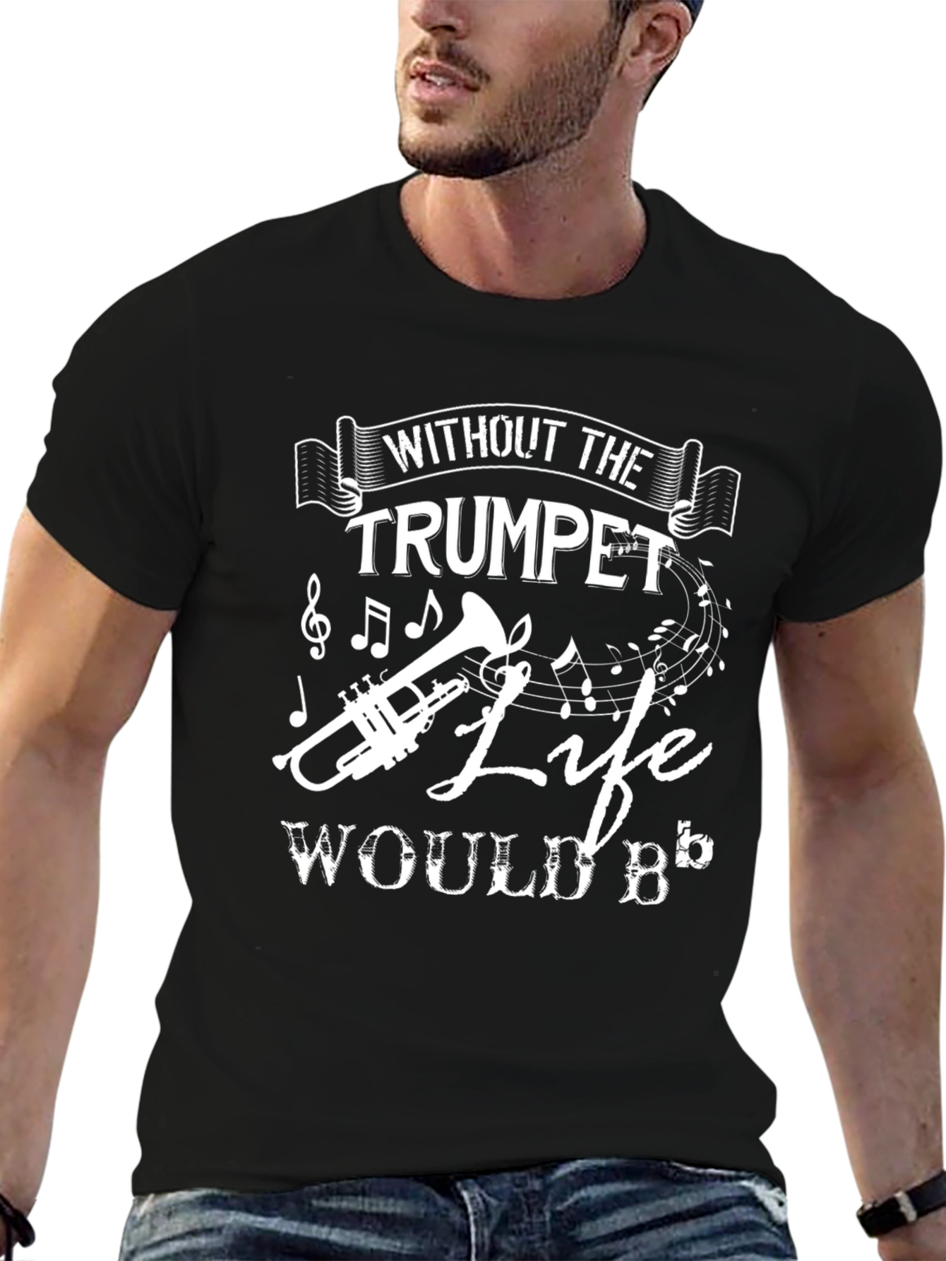 Trumpet Music T-Shirt - Life Would B Flat