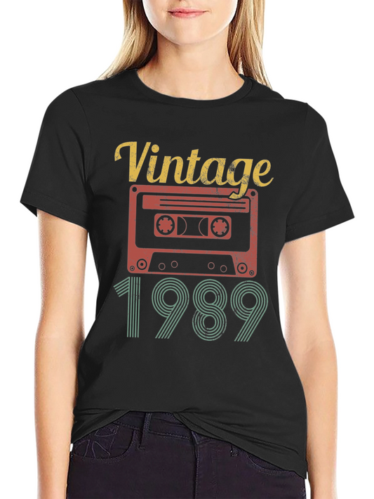 Vintage 1989 Cassette Tape Graphic T-Shirt