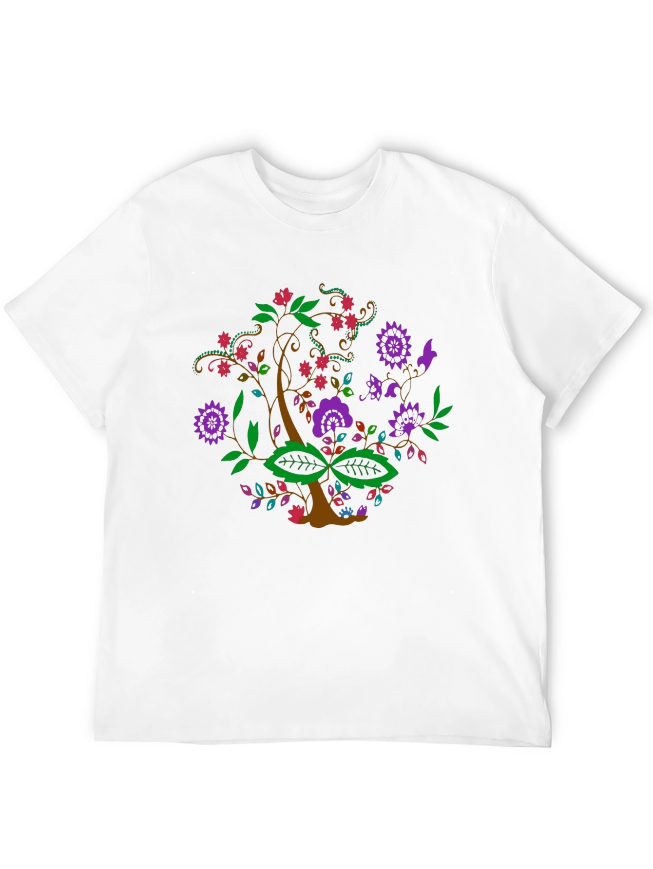 Floral Tree Graphic Tee - Black