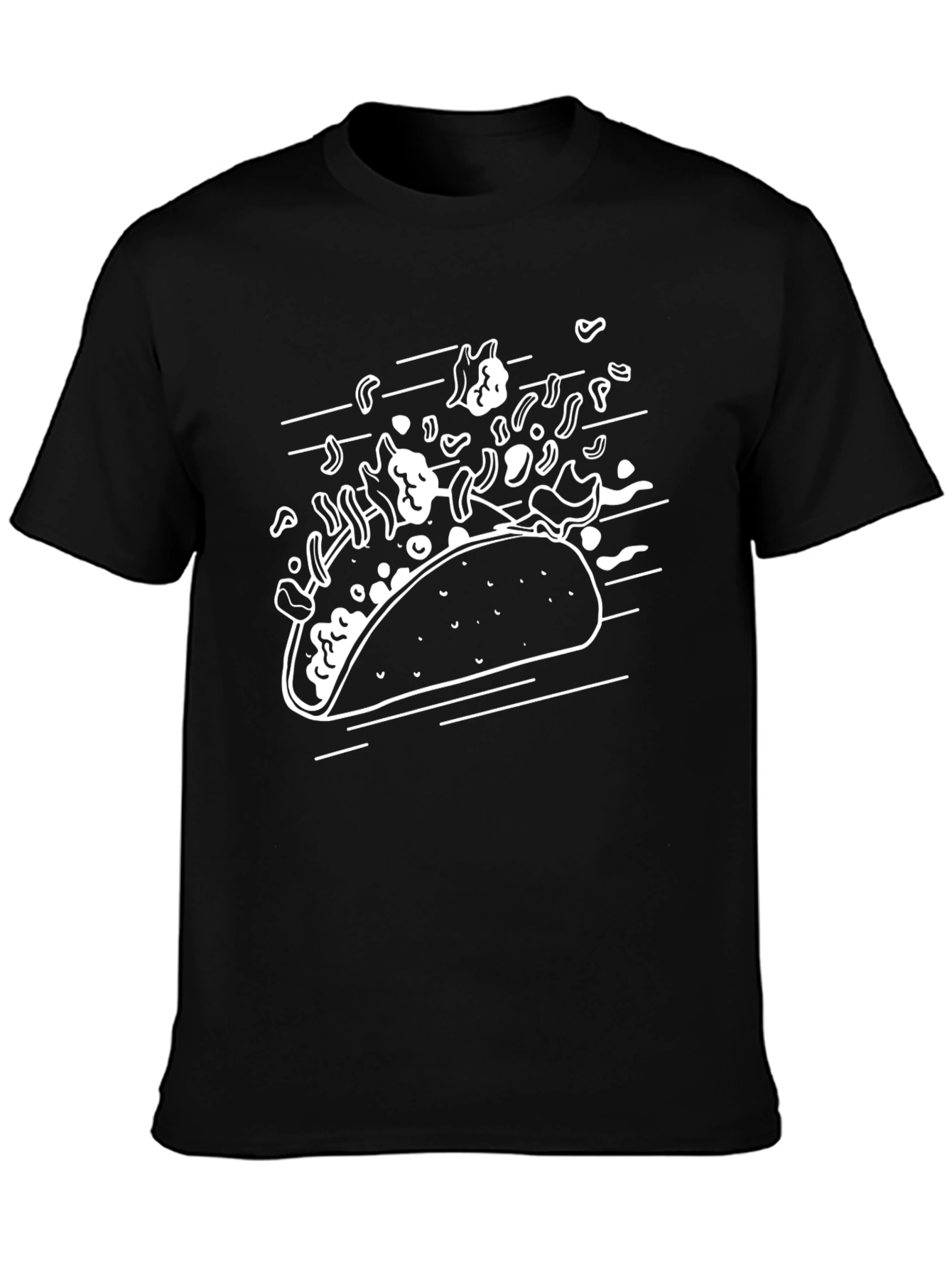Taco Graphic Tee - Black Crew Neck T-Shirt