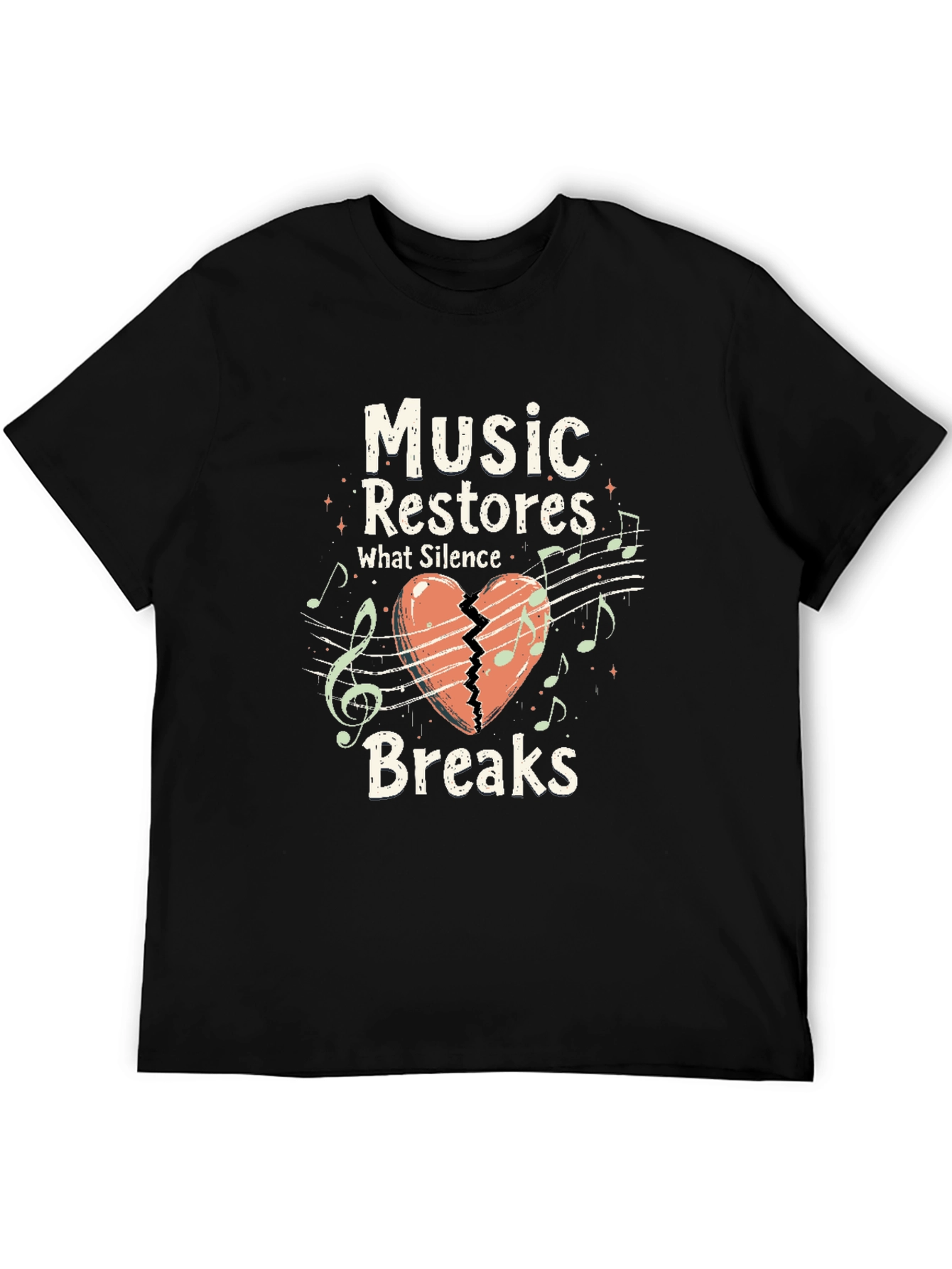 Music Restores What Silence Breaks Graphic T-Shirt