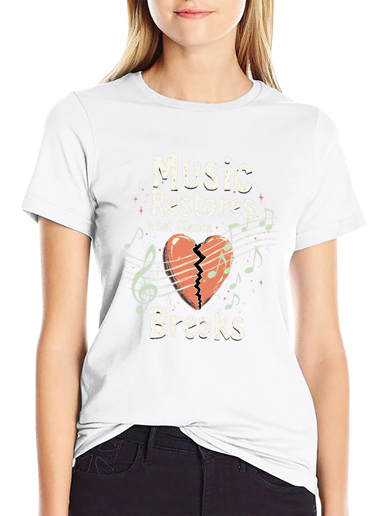 Music Restores What Silence Breaks Graphic T-Shirt