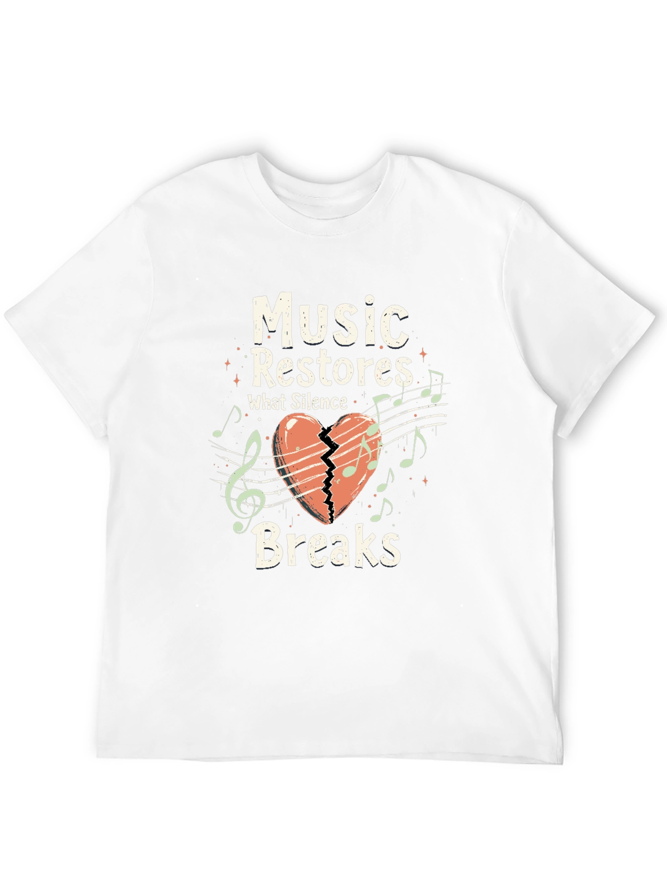 Music Restores What Silence Breaks Graphic T-Shirt