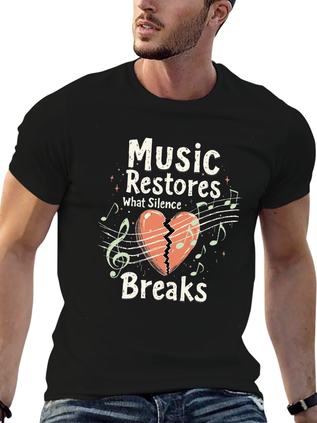 Music Restores What Silence Breaks Graphic T-Shirt