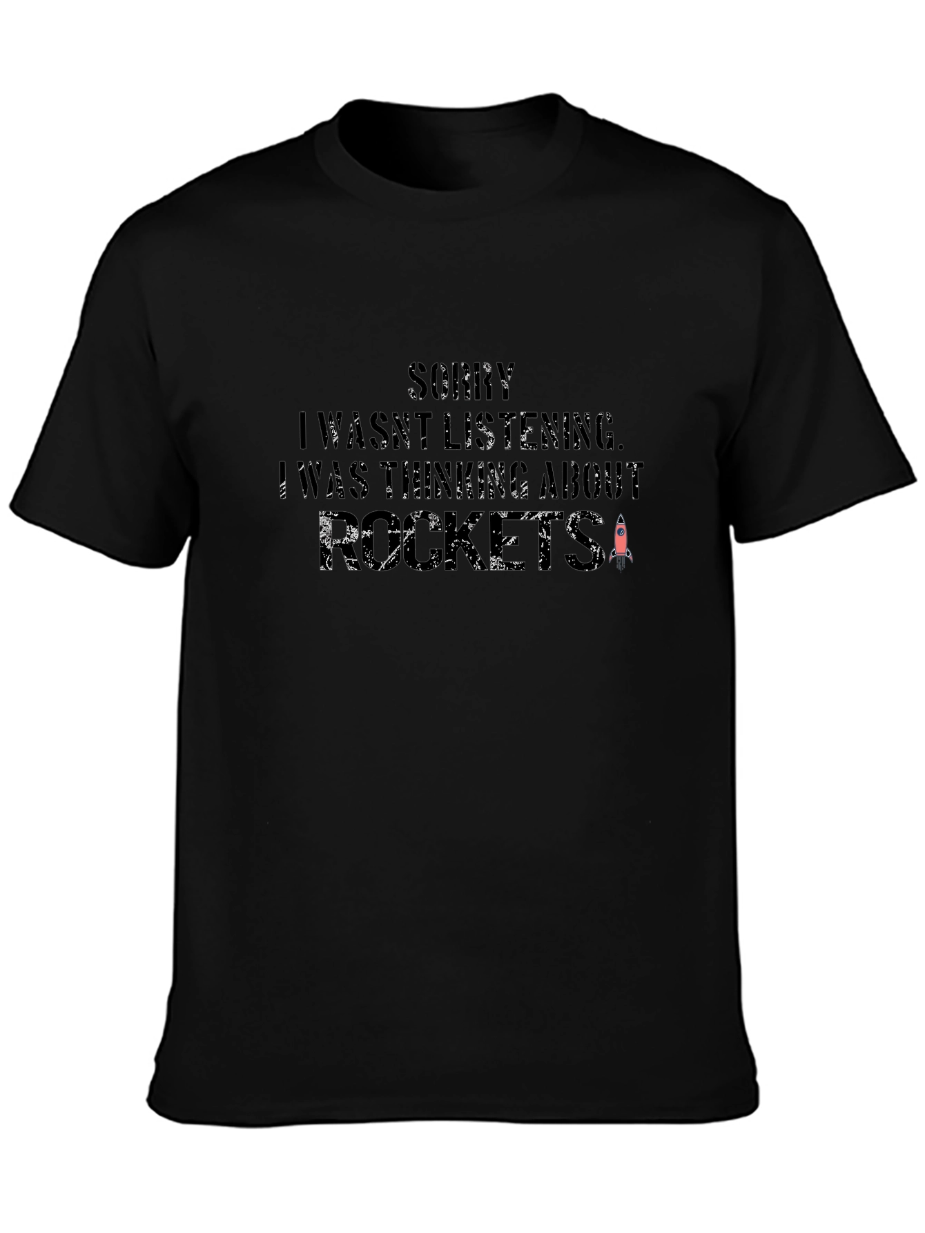 Rocket Thinking Black T-Shirt