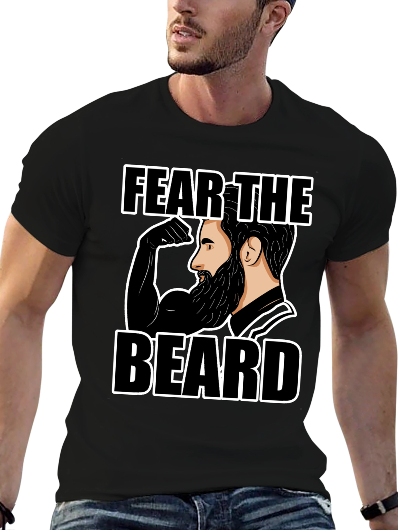 Fear the Beard T-Shirt - Black Graphic Tee