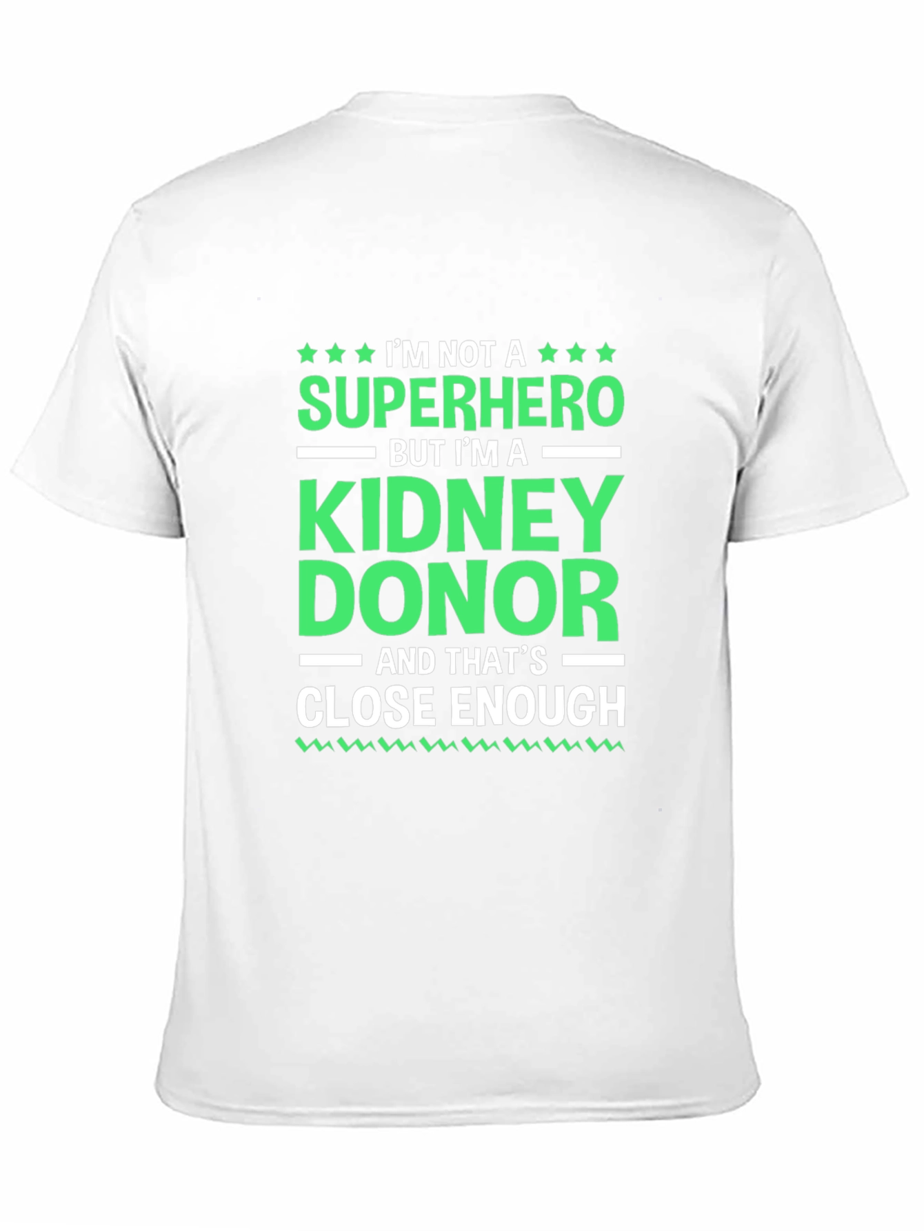 Kidney Donor Superhero T-Shirt - Black Cotton Tee