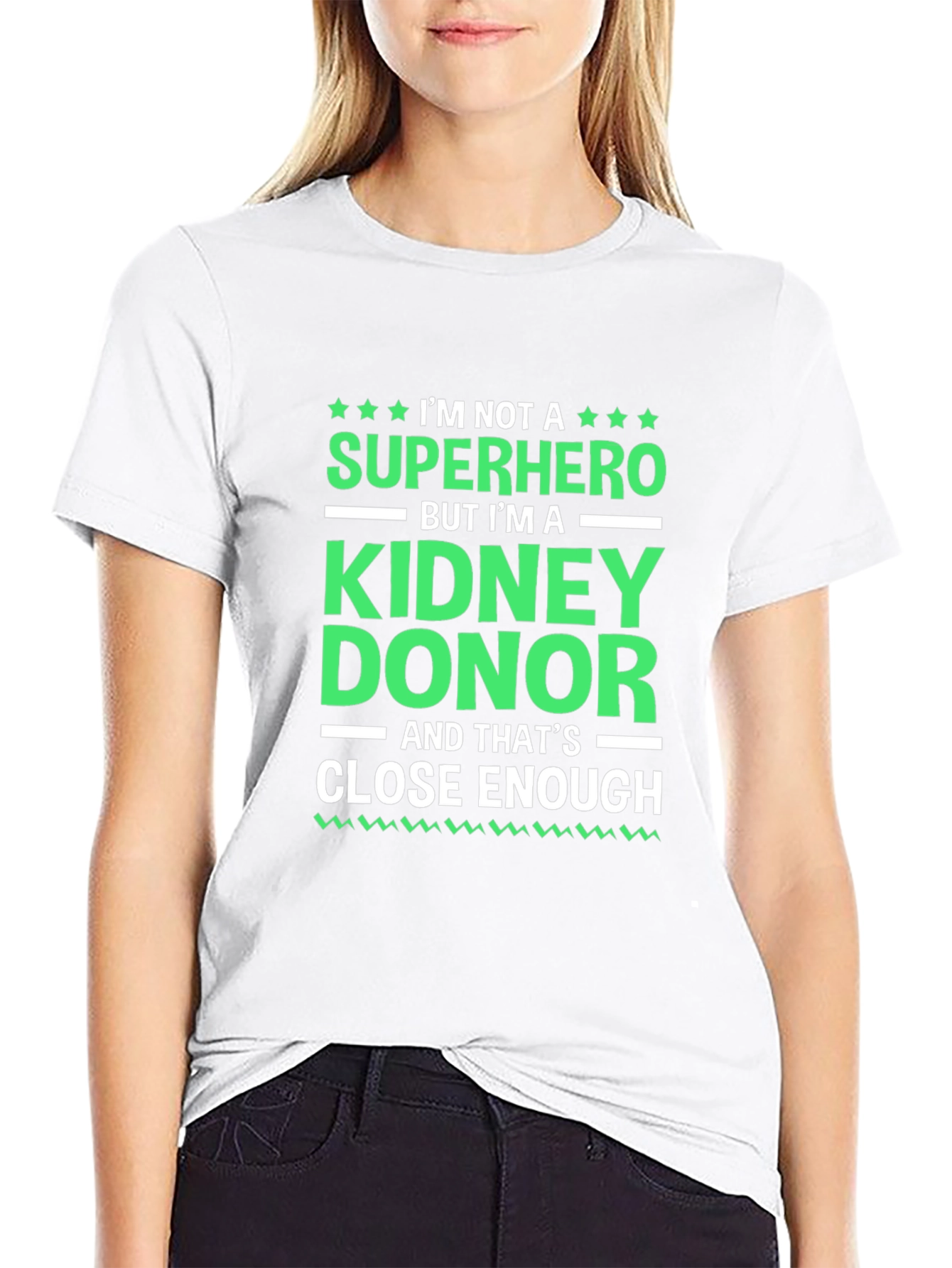 Kidney Donor Superhero T-Shirt - Black Cotton Tee