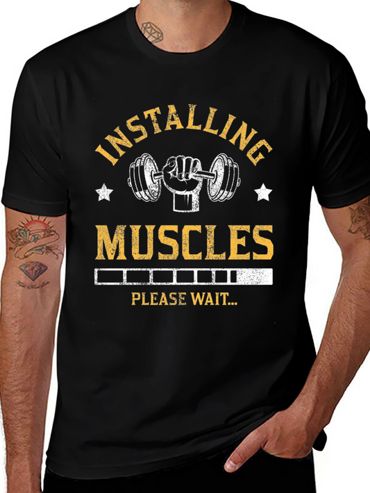 Installing Muscles Graphic T-Shirt - Black