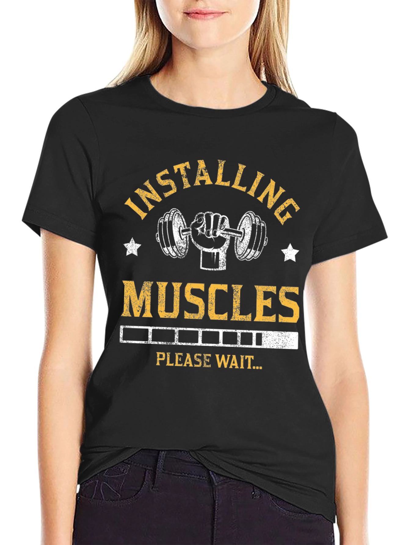 Installing Muscles Graphic T-Shirt - Black