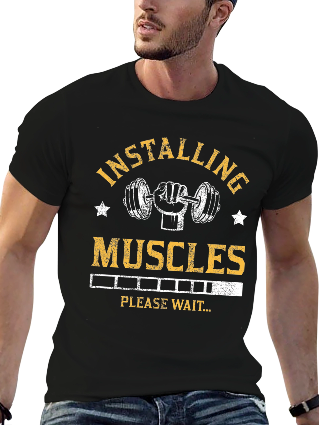 Installing Muscles Graphic T-Shirt - Black