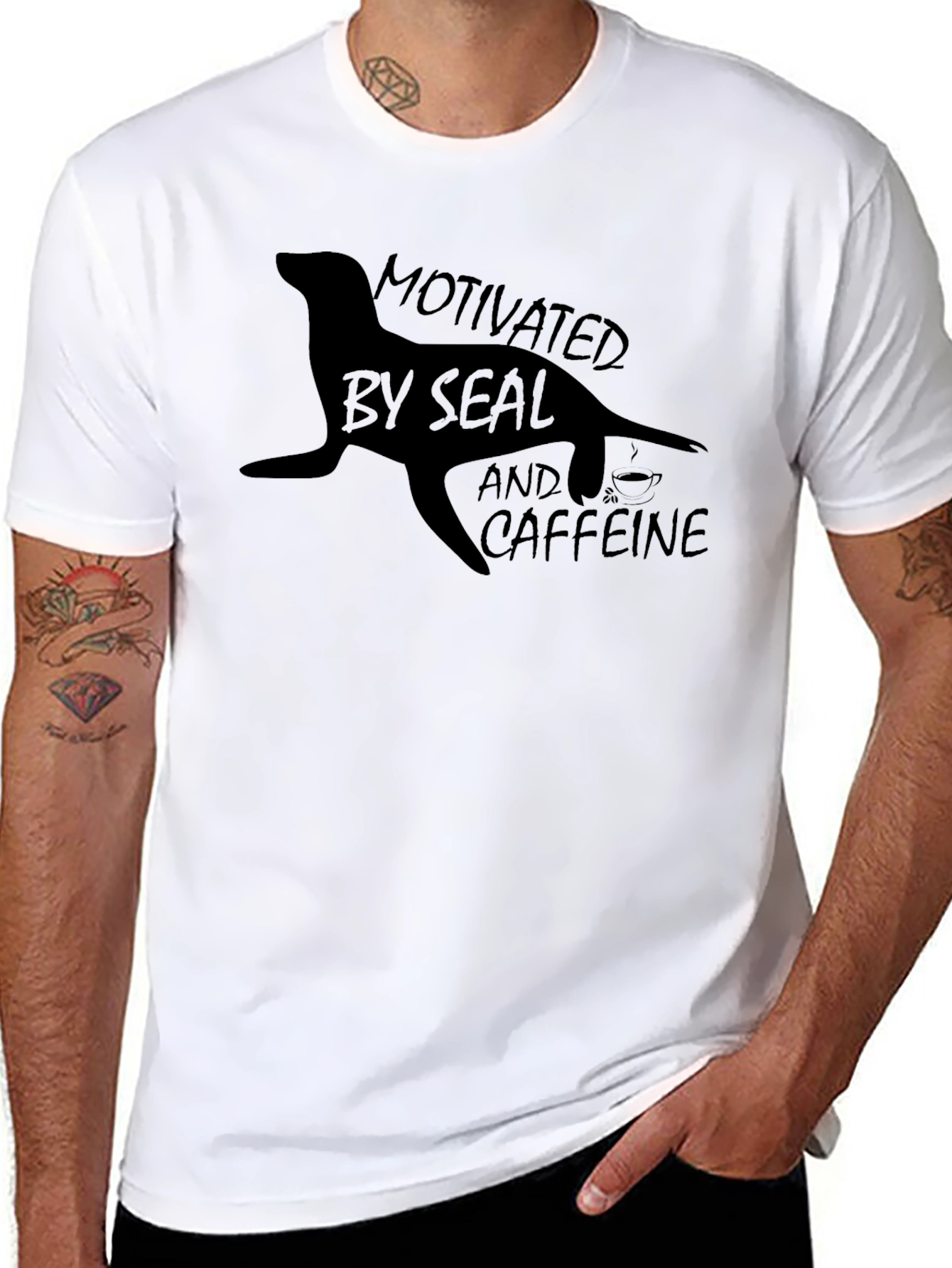 Motivated By Seal & Caffeine Graphic Tee