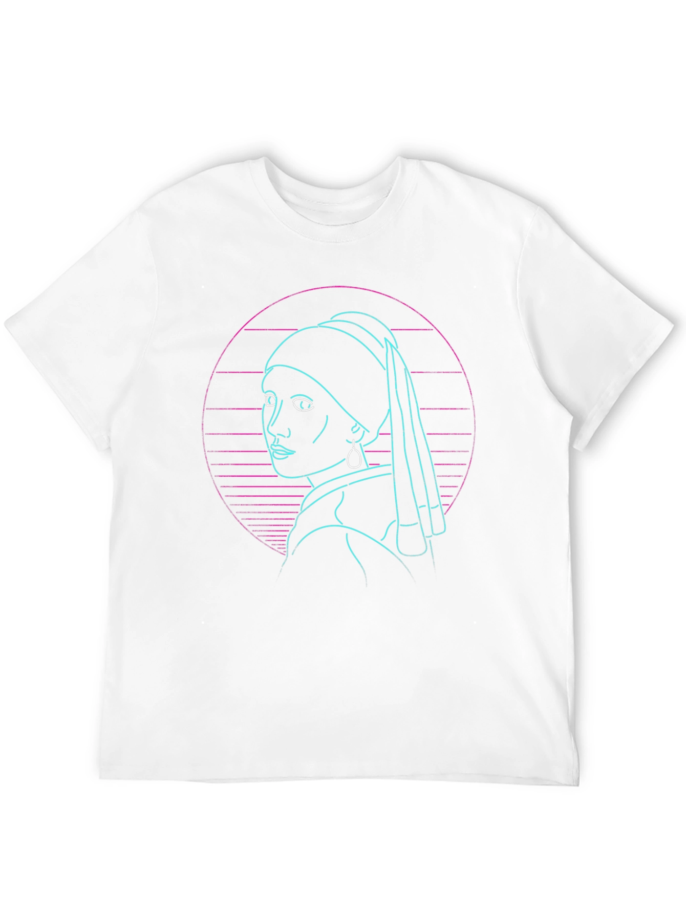 Retro Cyberpunk Girl with Pearl Earring T-Shirt