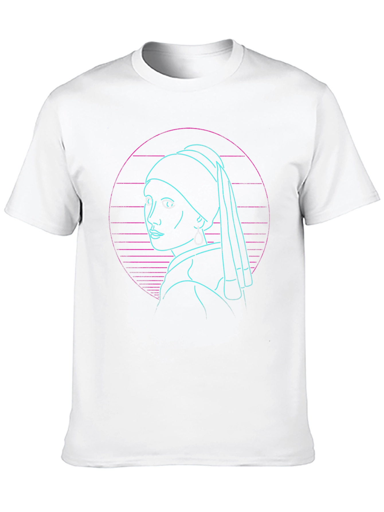 Retro Cyberpunk Girl with Pearl Earring T-Shirt