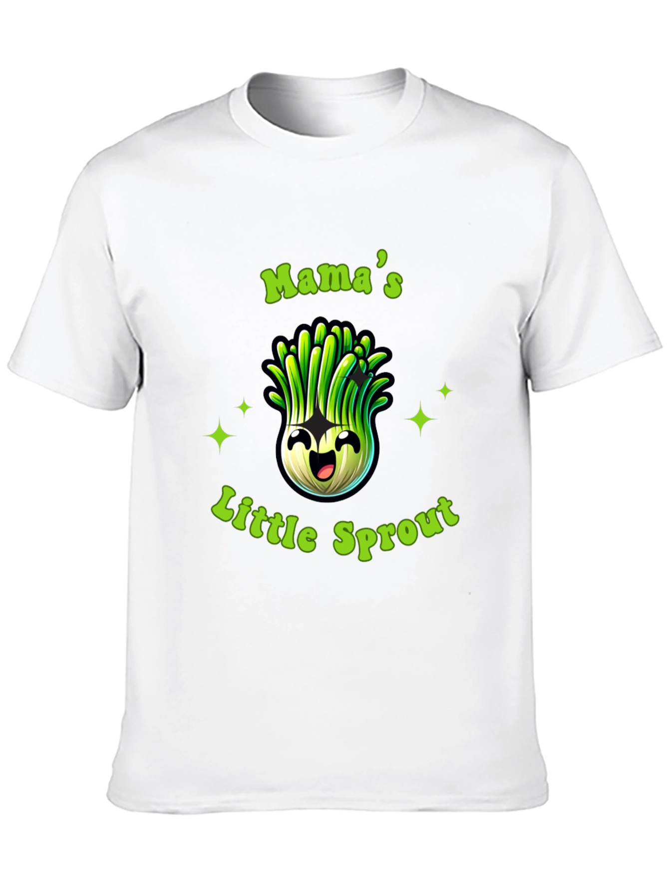 Mamas Little Sprout Black T-Shirt - Cute Onion Cartoon