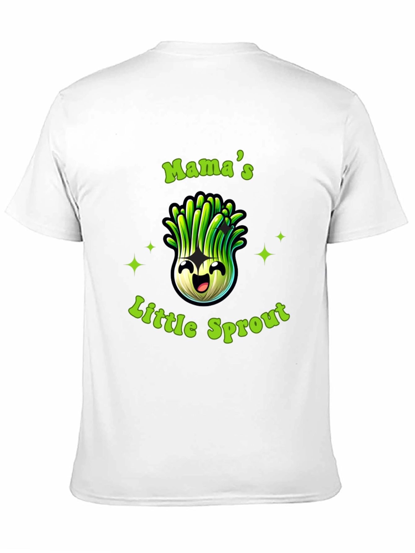 Mamas Little Sprout Black T-Shirt - Cute Onion Cartoon