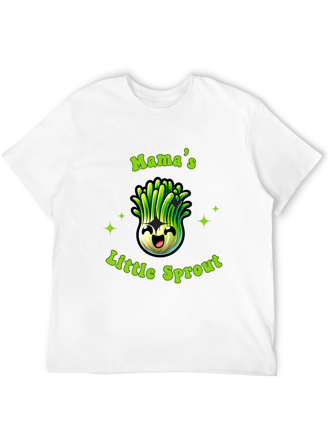 Mamas Little Sprout Black T-Shirt - Cute Onion Cartoon