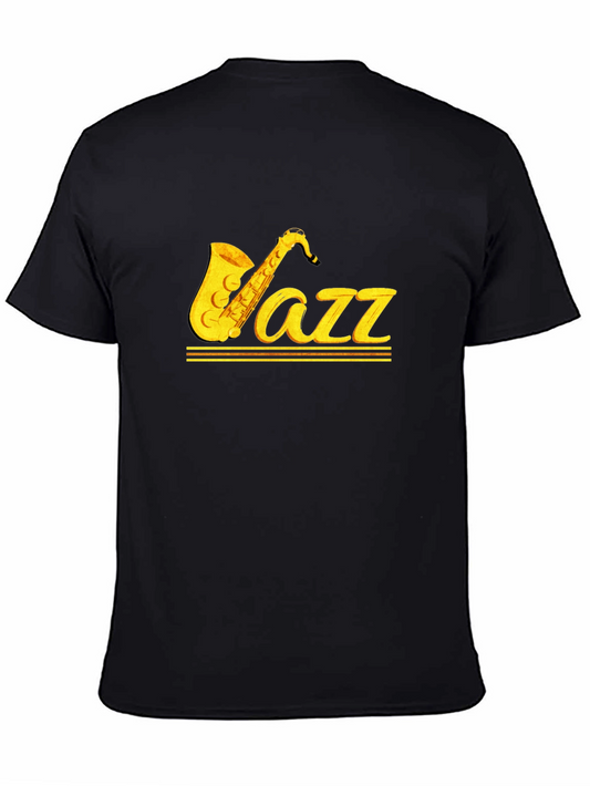 Jazz Saxophone Graphic T-Shirt - Black
