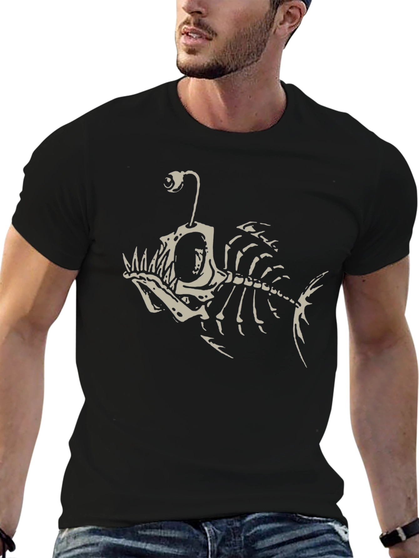 Angler Fish Skeleton Graphic T-Shirt
