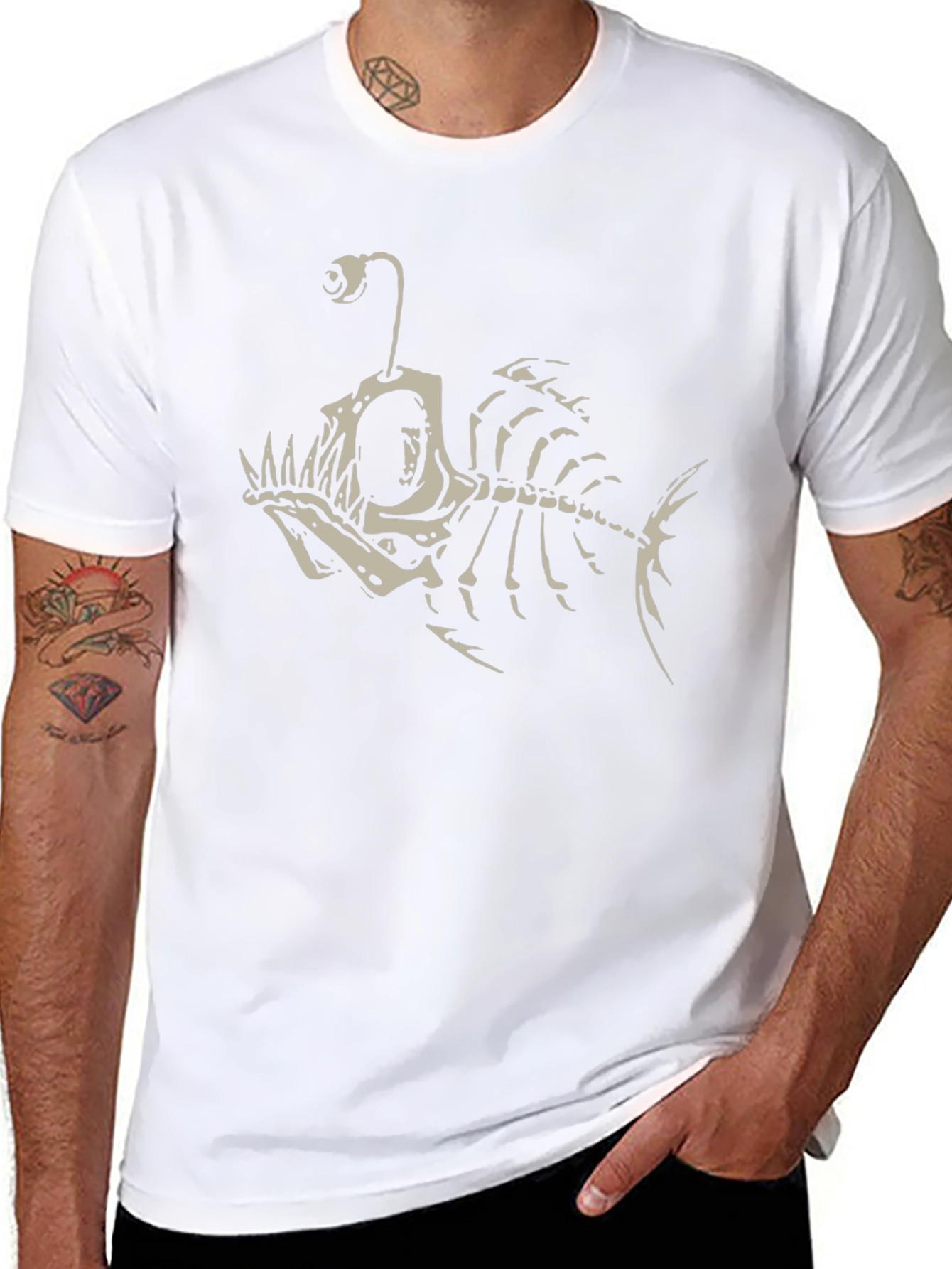 Angler Fish Skeleton Graphic T-Shirt