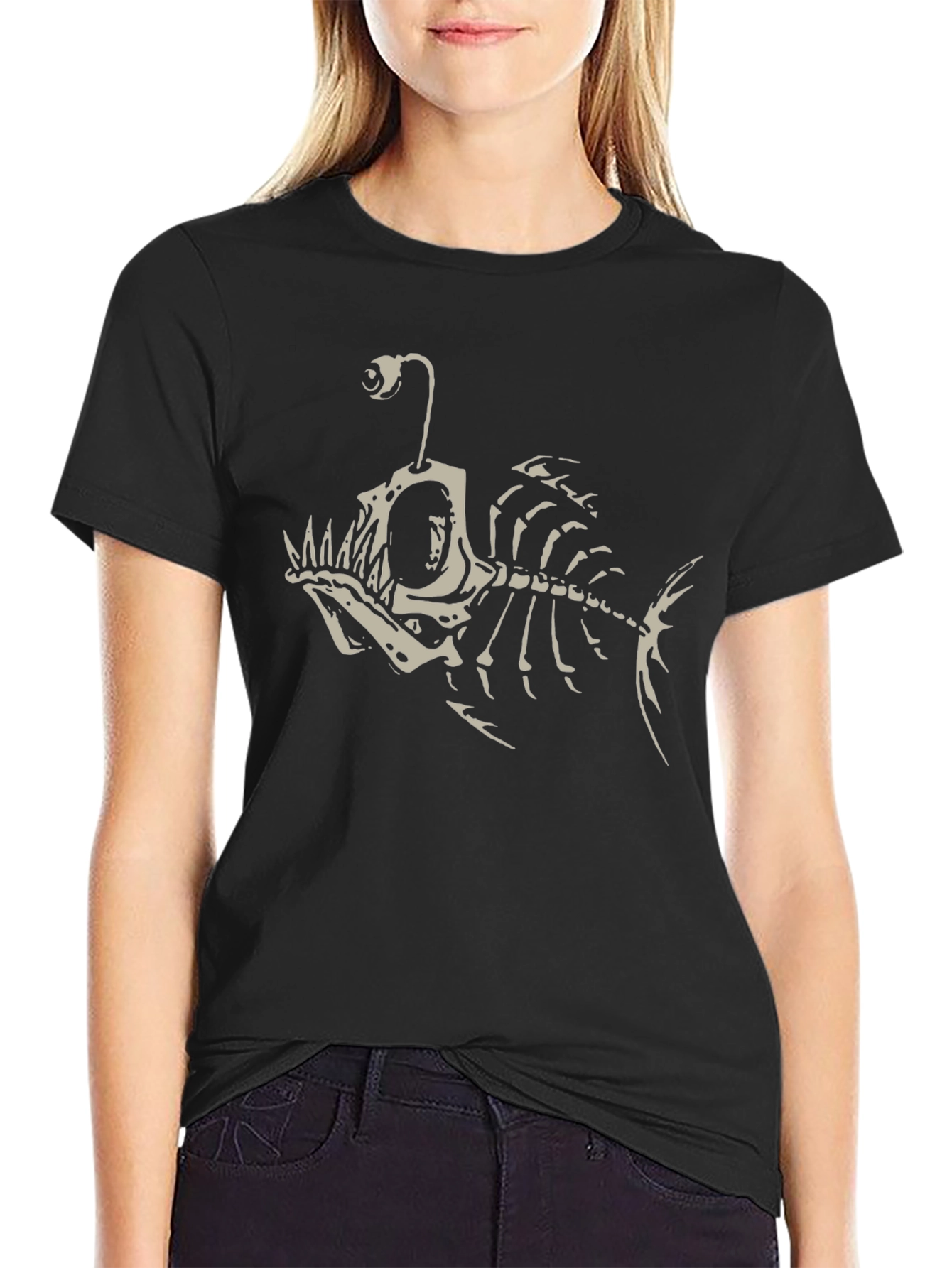 Angler Fish Skeleton Graphic T-Shirt