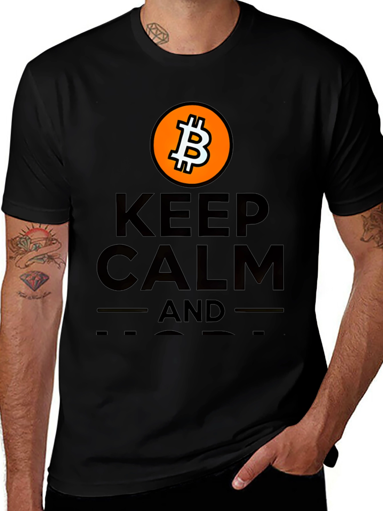 Keep Calm and Bitcoin Black T-Shirt