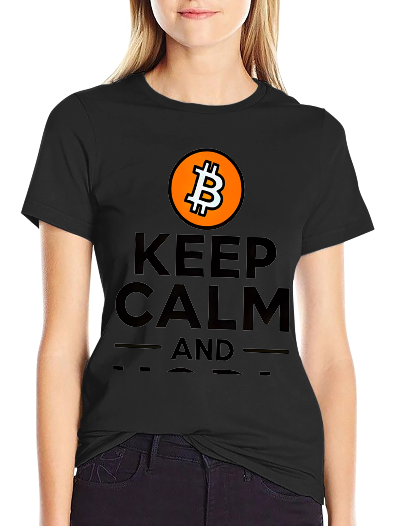 Keep Calm and Bitcoin Black T-Shirt