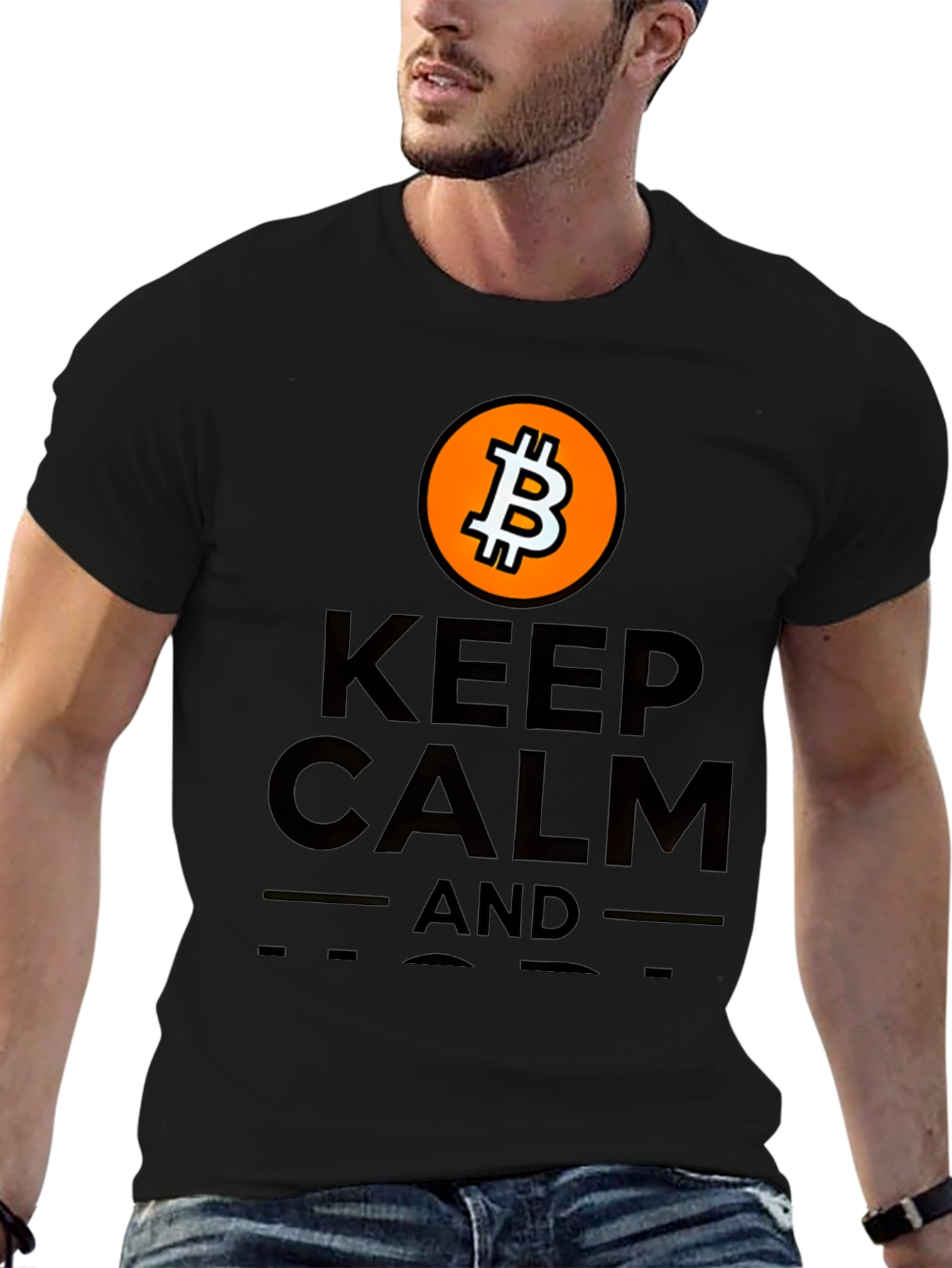 Keep Calm and Bitcoin Black T-Shirt