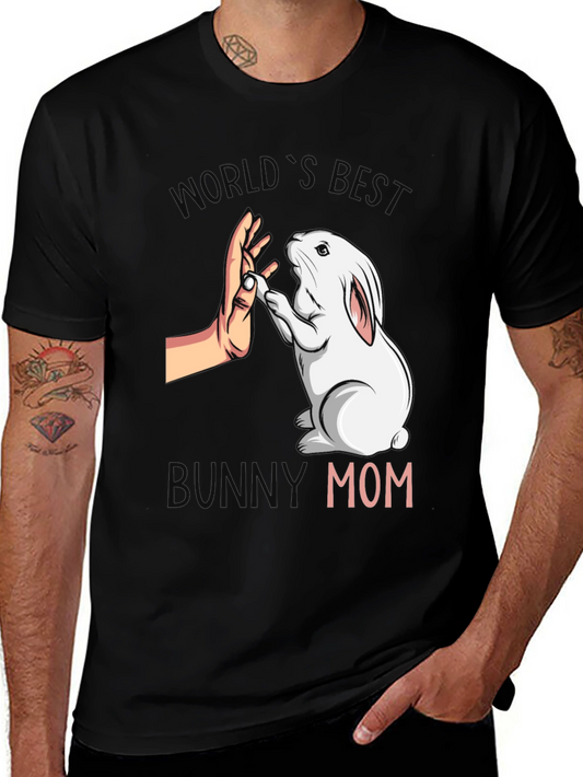 Worlds Best Bunny Mom T-Shirt - Cute Pet Lover Tee