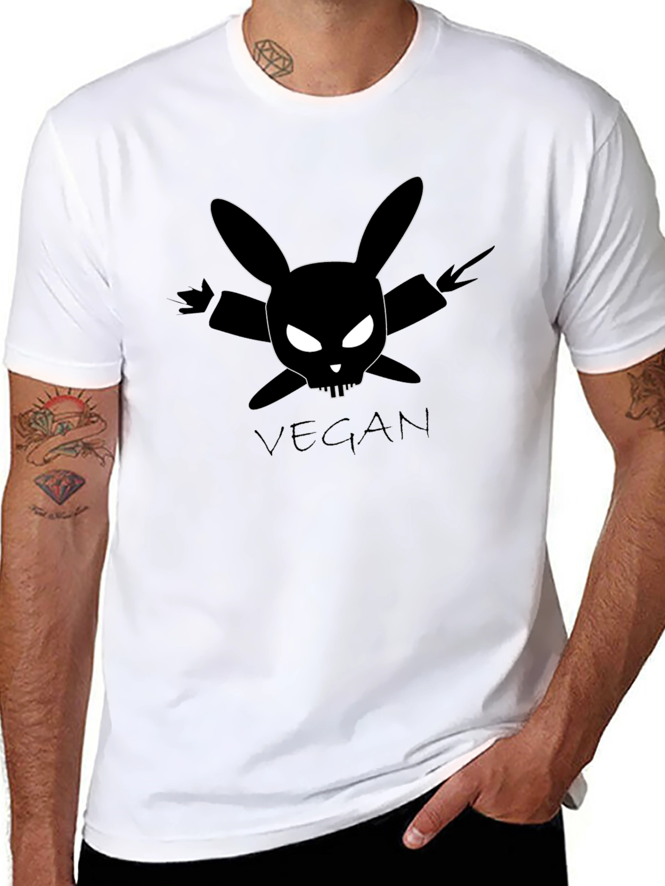Vegan Rabbit Skull T-Shirt
